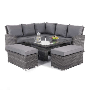 Victoria Square Corner Bench Set with Rising Table | Grey  Maze   