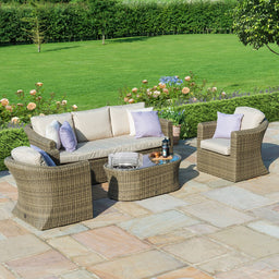 Winchester 3 Seat Sofa Set with Fire Pit | Natural