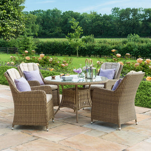 Winchester 4 Seat Round Dining Set with Venice Chairs | Natural  Maze   