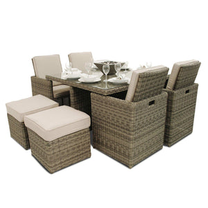 Winchester 5pc Cube Set
 with Footstools | Natural  Maze   