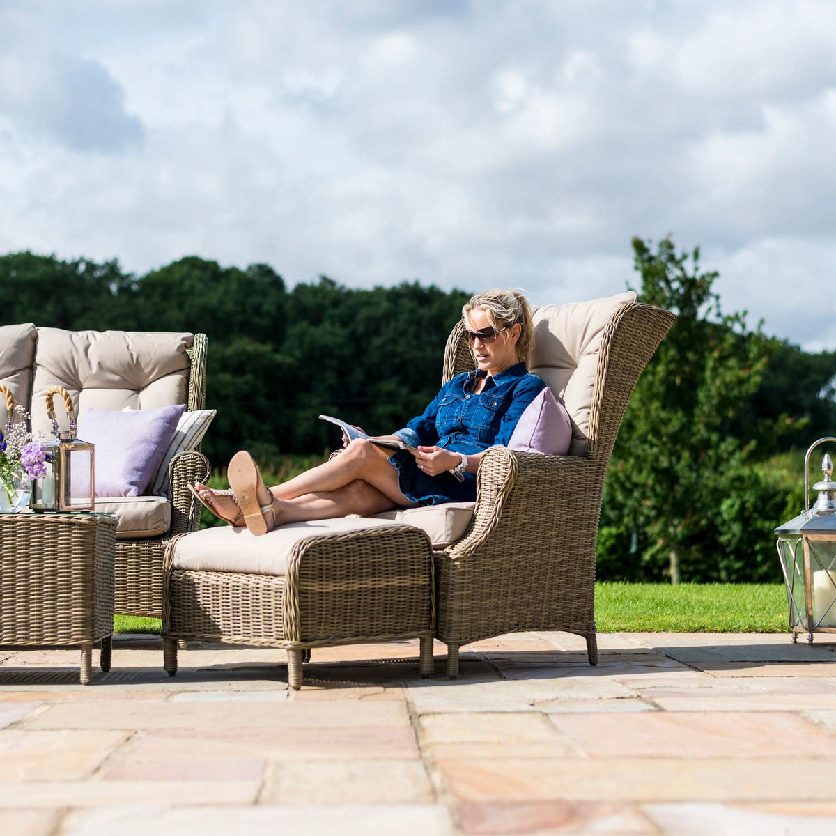 Winchester high back rattan garden online furniture