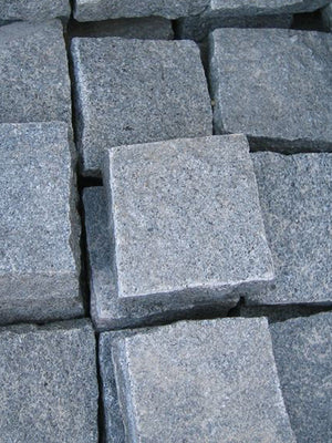 Blue Black Natural Granite Handcut Cobbles Pack (20x10x4-6cm) | 10sqm  OVAEDA® Composite Decking & Porcelain Paving   