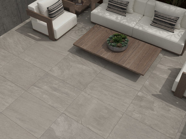 Kelso™ | Grey Stone Effect Porcelain Paving Tiles (60x90x2cm)