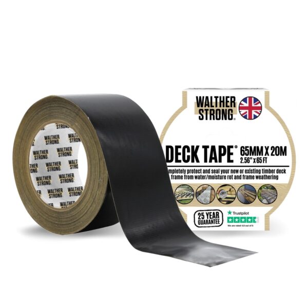 Walther Strong Deck Tape 65mm x 20m | Black  OVAEDA® Composite Decking & Porcelain Paving   