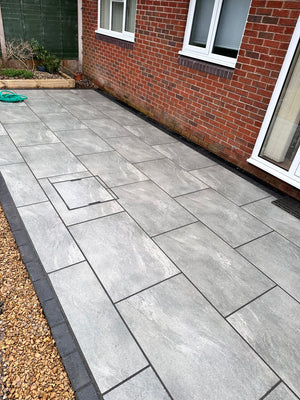 Ethan™ | Light Grey Stone Effect Porcelain Paving Tiles (60x90x2cm)  Paving Stock   