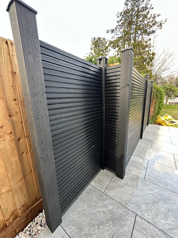 Composite Fencing Panels (1.83m x 1.83m) | Black  Ecoscape UK   