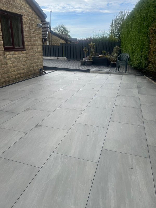 Kandla™ | Grey Stone Effect Porcelain Paving Tiles (60x90x2cm)  Paving Stock   