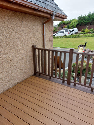 Composite Balustrade (1.64m panel) | Dark Brown  Ecoscape UK   