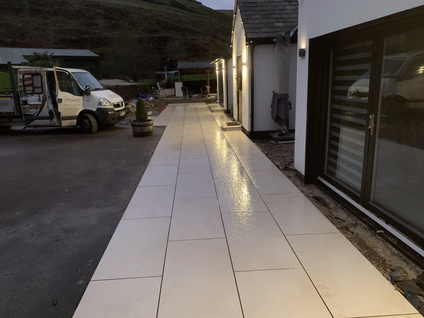 Overland™ | Beige Stone Effect Porcelain Paving Tiles (60x120x2cm)  Tilespace   