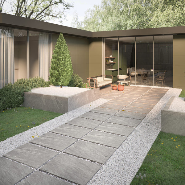 Kelso™ | Grey Stone Effect Porcelain Paving Tiles (60x90x2cm)