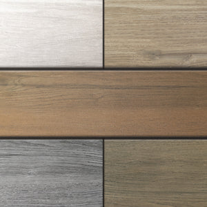 Vertex™ | Dark Brown Wood Effect Porcelain Decking Plank  OVAEDA® Composite Decking & Porcelain Paving   