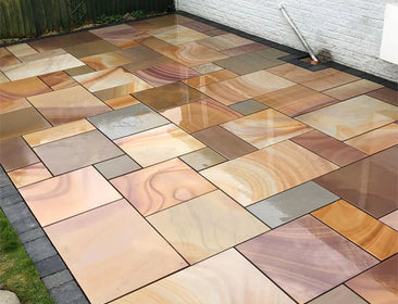 Rippon Buff Sawn and Honed Natural Indian Sandstone Pack (60x90cm) | 17.82sqm  OVAEDA® Composite Decking & Porcelain Paving   