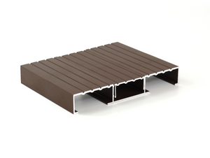 Non-combustible Aluminium Direct Fix Decking Board | RAL 8014 Sepia Brown | 200mm x 25mm x 4.2m  Ryno Group   