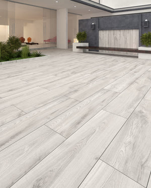 Skye™ | Mid Grey Wood Effect Porcelain Paving Tiles (30x120x2cm)  Tile Space   