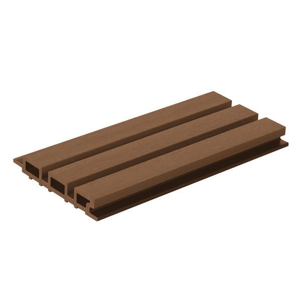 LuxxeClad™ Composite Slatted Cladding Board (3.6m length) | Light Brown Ningbo Helong New Material Co Ltd