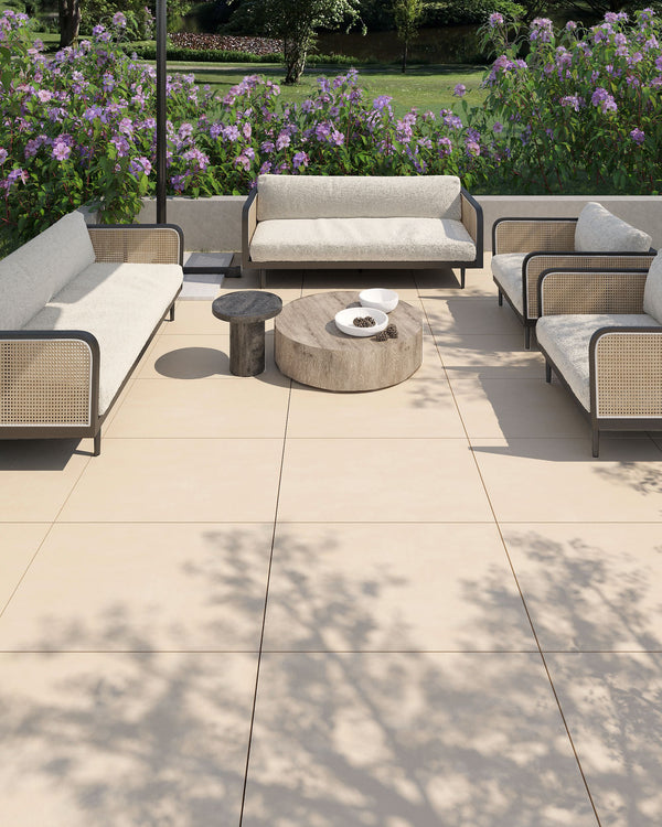 Layne™ | Sand Concrete Effect Porcelain Paving Tiles (60x90x2cm)
