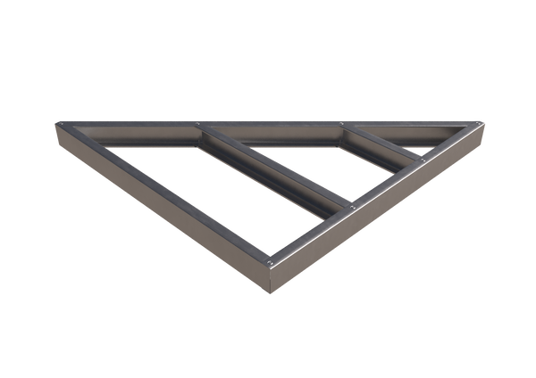 Tectonic® Modular Steel Decking Subframe 100mm Deep  OVAEDA® Composite Decking & Porcelain Paving 120x120cm Triangle  