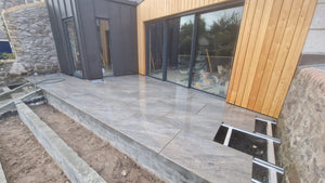 Crombie™ | Mid Grey Stone Effect Porcelain Paving Tiles (60x90x2cm)  MPG Stone   