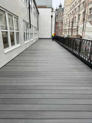 Natura™ | Light Grey Grooved Composite Decking Board (3.6m length) Composite Decking Ryno Group   