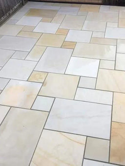Yellow Mint Sawn and Honed Natural Indian Sandstone Patio Pack | 19.68sqm