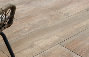 Alva™ | Dark Brown Wood Effect Porcelain Paving Tiles (30x120x2cm)  Tile Space   