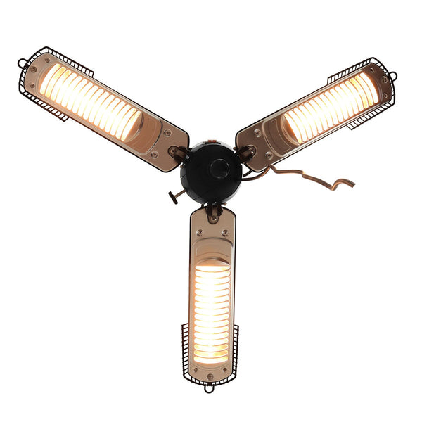 2000W Vulcan Parasol Tri Electric Patio Heater | Black  Maze   