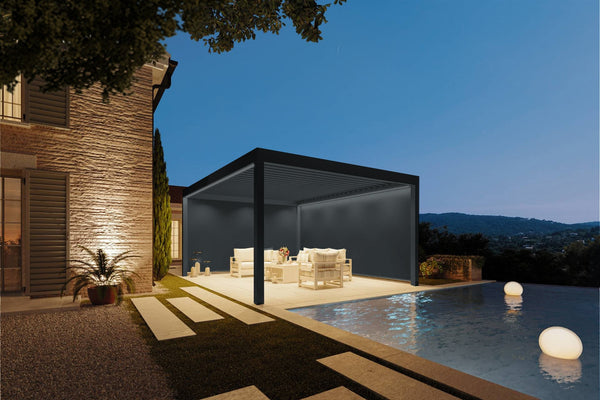 AirPlus™ Freestanding Aluminium Pergola | Electrically Operated | 2.5 x 3m Dark Grey  Tarasola   