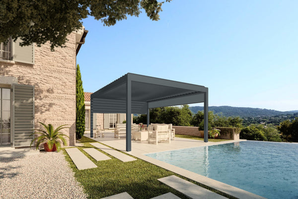 AirPlus™ Freestanding Aluminium Pergola | Electrically Operated | 2.5 x 3m Dark Grey  Tarasola   