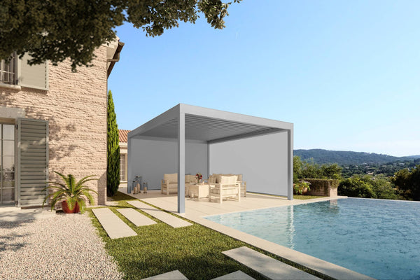 AirPlus™ Freestanding Aluminium Pergola | Electrically Operated | 2.5 x 4m Light Grey  Tarasola   