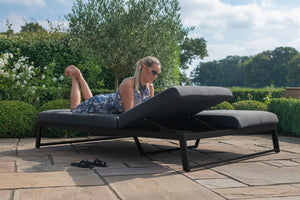 Allure Double Sunlounger | Charcoal  Maze   