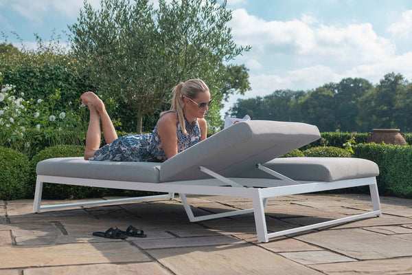 Allure Double Sunlounger | Lead Chine  Maze   