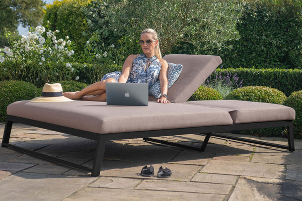 Allure Double Sunlounger | Taupe  Maze   