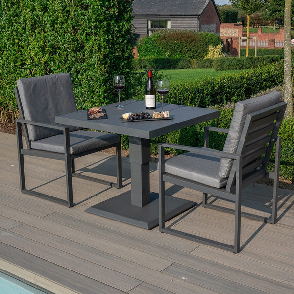 Amalfi 3 Piece Bistro Set with Rising Table  | Grey  Maze   