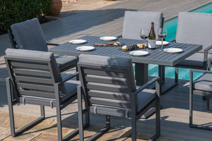 Amalfi 6 Seat Rectangular Dining Set with Rising Table | Grey  Maze   