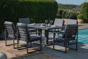 Amalfi 6 Seat Rectangular Dining Set with Rising Table | Grey  Maze   