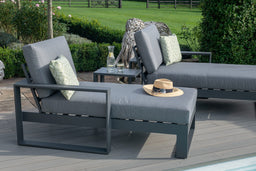Amalfi Double Sunlounger Set with Side Table | Grey