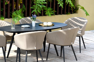 Ambition 6 Seat Oval Dining Set | Taupe  Maze   