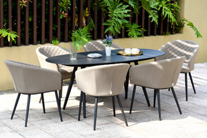 Ambition 6 Seat Oval Dining Set | Taupe  Maze   