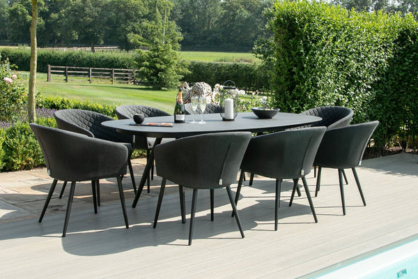 Ambition 8 Seat Oval Dining Set | Charcoal  Maze   