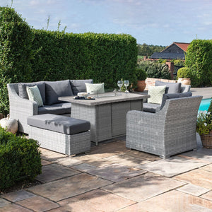Ascot 3 Seat Sofa Dining Set with Fire Pit
 | Grey  Maze   