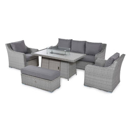 Ascot 3 Seat Sofa Dining Set with Fire Pit
 | Grey