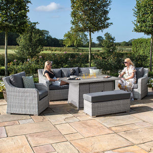 Ascot 3 Seat Sofa Dining Set with Fire Pit
 | Grey  Maze   