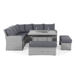 Ascot Deluxe Corner Dining Set with Fire Pit
 | Grey