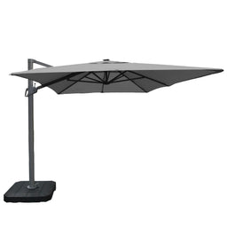 Atlas Cantilever Parasol 2.4m x 3.3m Rectangular - With LED Lights & Cover | Grey