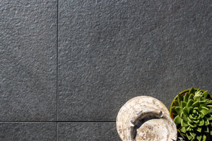 Bilston™ | Black Stone Effect Porcelain Paving Tiles (60x60x2cm) Stone Effect Porcelain Caledonian Stone   