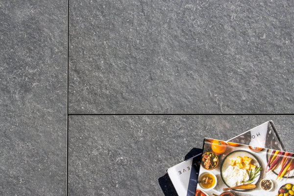 Caithness™ | Black Stone Effect Porcelain Paving Tiles (60x90x2cm) Stone Effect Porcelain Tile Space   