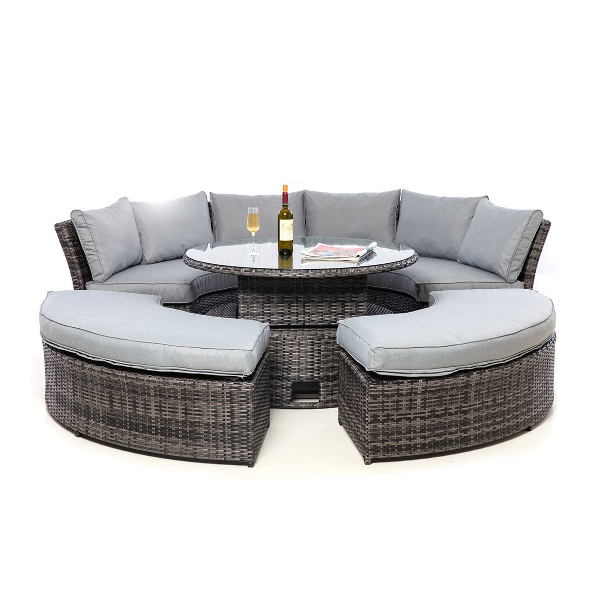 Chelsea Lifestyle Suite with Glass Table Top | Grey