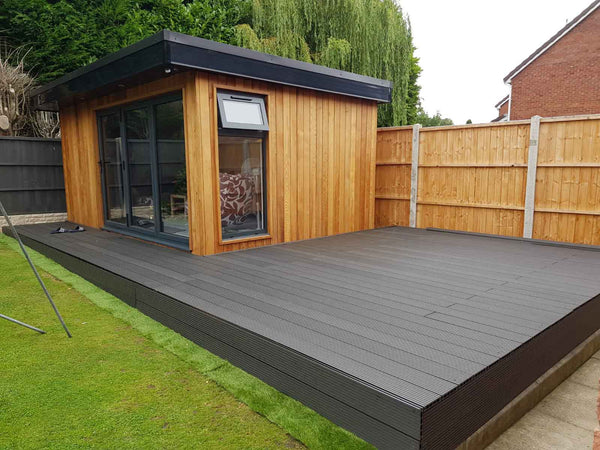 Classic™ | Black Grooved Composite Decking (3m length) Contemporary Decking Ryno Group   