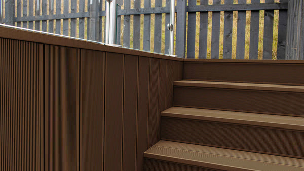 Classic™ | Dark Brown Grooved Composite Decking Bullnose Edge Board (3.6m length)  57.5256   