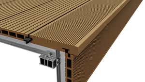 Classic™ | Light Brown Grooved Composite Decking Bullnose Edge Board (3.6m length)  57.5257   